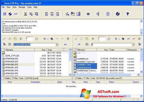 Skærmbillede Core FTP Windows 7