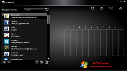 Skærmbillede HP SimplePass Windows 7