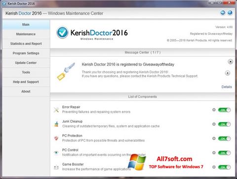 Skærmbillede Kerish Doctor Windows 7