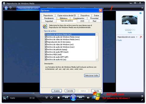 Skærmbillede Windows Media Player Windows 7