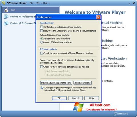Skærmbillede VMware Player Windows 7