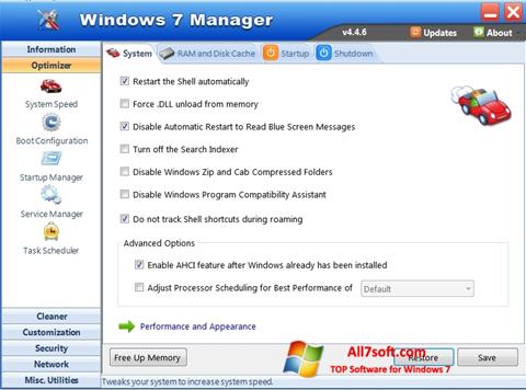 Skærmbillede Windows 7 Manager Windows 7