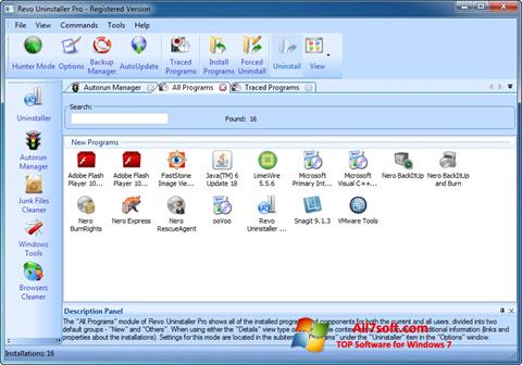 Skærmbillede Revo Uninstaller Pro Windows 7