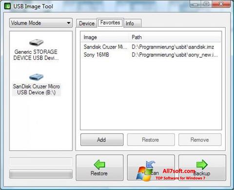 Skærmbillede USB Image Tool Windows 7