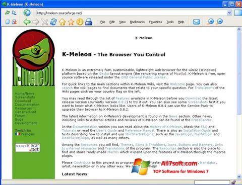 Skærmbillede K-Meleon Windows 7