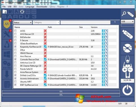 Skærmbillede SARDU Windows 7
