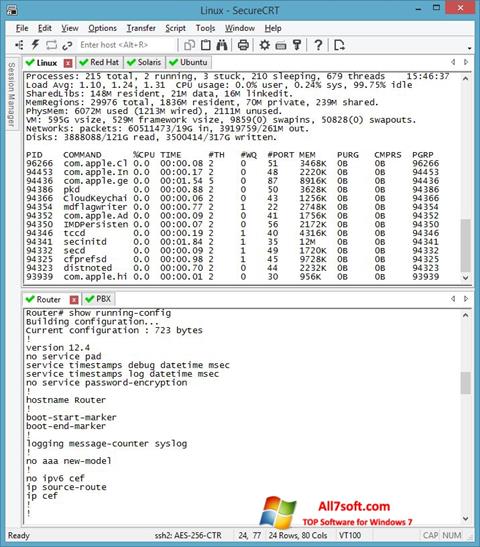 Skærmbillede SecureCRT Windows 7