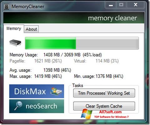 Skærmbillede Memory Cleaner Windows 7