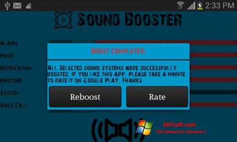 Skærmbillede Sound Booster Windows 7