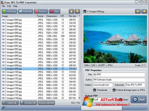 Skærmbillede Image To PDF Converter Windows 7