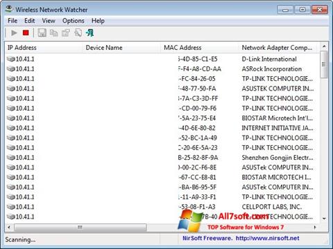 Skærmbillede Wireless Network Watcher Windows 7