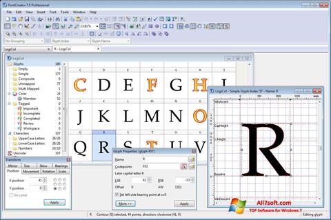 Skærmbillede Font Creator Windows 7