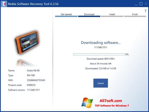 Skærmbillede Nokia Software Recovery Tool Windows 7