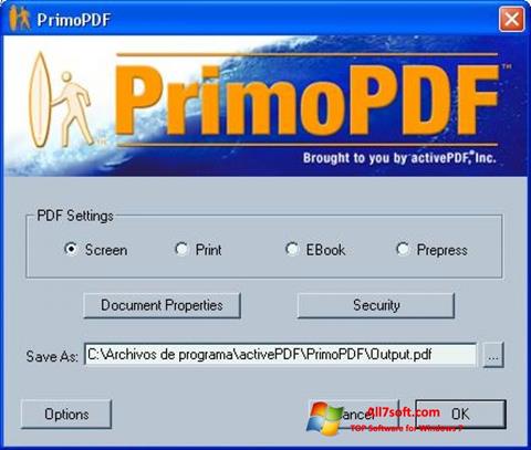Skærmbillede PrimoPDF Windows 7