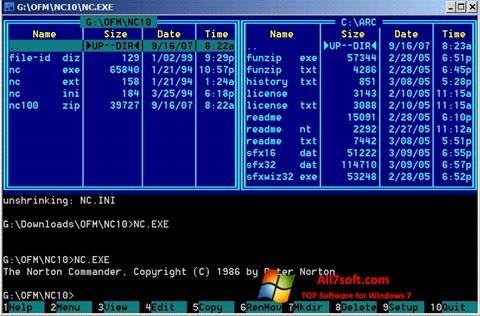 Skærmbillede Norton Commander Windows 7