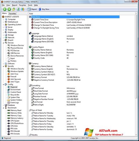 Skærmbillede EVEREST Ultimate Edition Windows 7