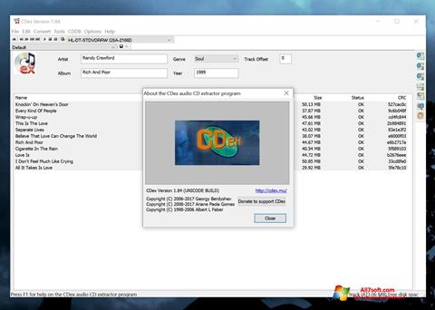 Skærmbillede CDex Windows 7