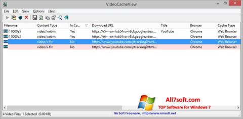 Skærmbillede VideoCacheView Windows 7