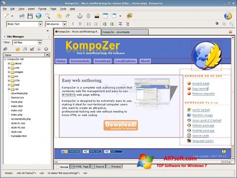 Skærmbillede KompoZer Windows 7