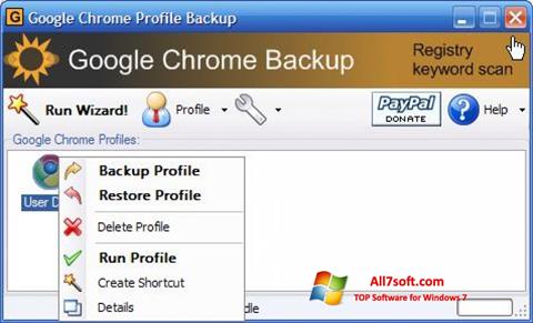 Skærmbillede Google Chrome Backup Windows 7
