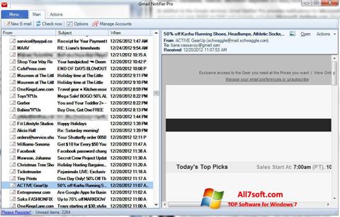 Skærmbillede Gmail Notifier Windows 7
