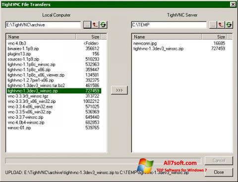 Skærmbillede TightVNC Windows 7