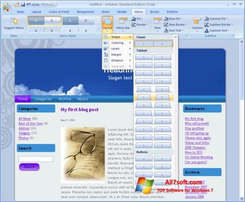 Skærmbillede Artisteer Windows 7