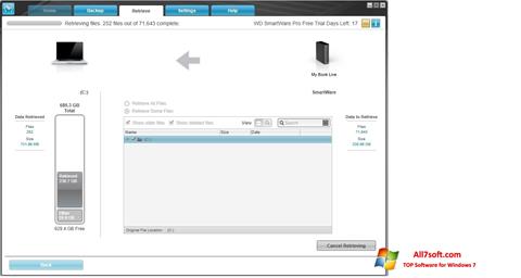 Skærmbillede WD SmartWare Windows 7