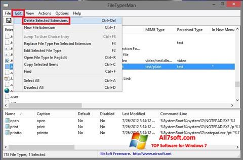 Skærmbillede Unassociate File Types Windows 7