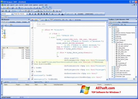 Skærmbillede phpDesigner Windows 7