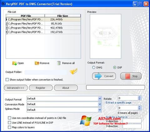 Skærmbillede PDF to DWG Converter Windows 7