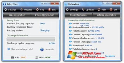 Skærmbillede BatteryCare Windows 7