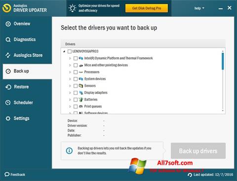 Skærmbillede Auslogics Driver Updater Windows 7