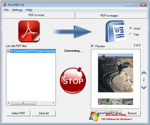 Skærmbillede First PDF Windows 7