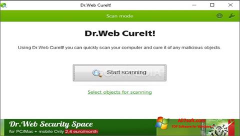 Skærmbillede Dr.Web CureIt Windows 7