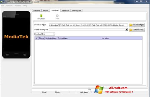 Skærmbillede FlashTool Windows 7