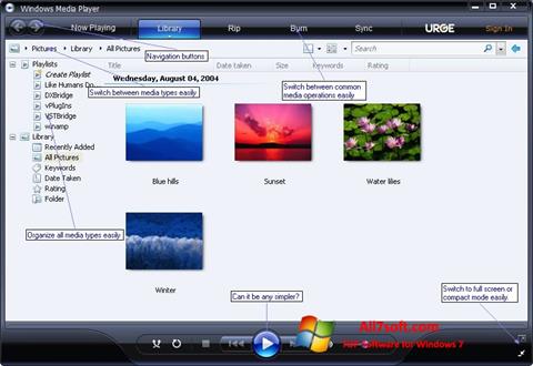 Skærmbillede Media Player Windows 7