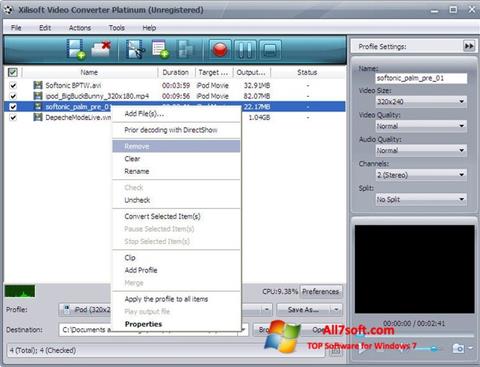 Skærmbillede Xilisoft Video Converter Windows 7