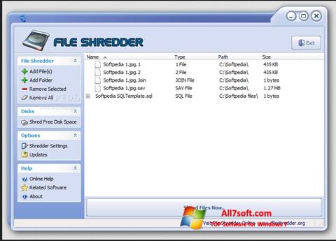 Skærmbillede File Shredder Windows 7