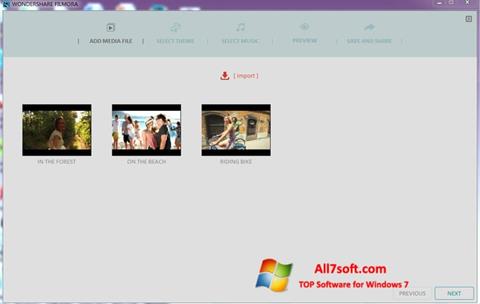 Skærmbillede Wondershare Filmora Windows 7