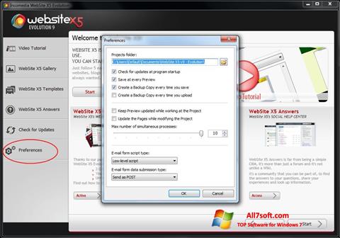 Skærmbillede WebSite X5 Windows 7