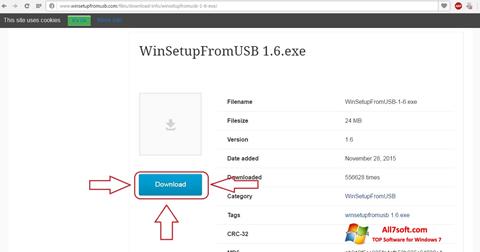 Skærmbillede WinSetupFromUSB Windows 7