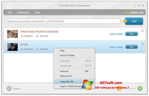 Skærmbillede Freemake Video Downloader Windows 7